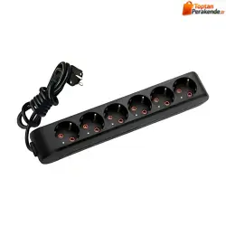 Viko Multi-Let Altılı Grup Priz Topraklı 2 Metre Siyah (Çocuk Korumalı) 90133602